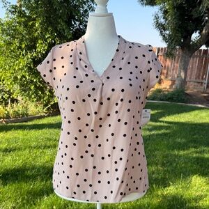 Nordstrom Polka Dot V-Neck Blouse